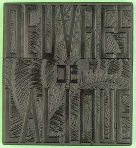 「Oeuvres de Lalique」、刻印入りプラーク（黒いガラス） 作： Rene Jules Lalique